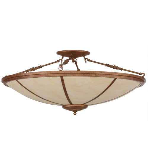 Meyda Lighting Commerce 45" 4-Light Autumn Leaf Semi-flush Mount Ceiling Light With Sahara Taupe Idalight Shade