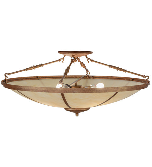 Meyda Lighting Commerce 45" 4-Light Autumn Leaf Semi-flush Mount Ceiling Light With Sahara Taupe Idalight Shade