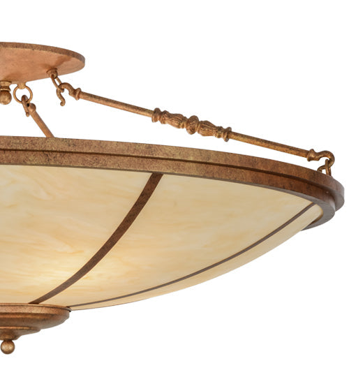 Meyda Lighting Commerce 45" 4-Light Autumn Leaf Semi-flush Mount Ceiling Light With Sahara Taupe Idalight Shade