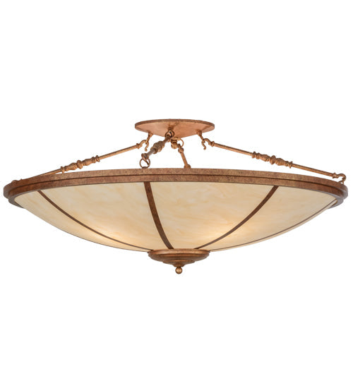 Meyda Lighting Commerce 45" 4-Light Autumn Leaf Semi-flush Mount Ceiling Light With Sahara Taupe Idalight Shade