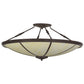 Meyda Lighting Commerce 45" 4-Light LED Cafe Noir Semi-flush Mount Ceiling Light With Beige Botticino Idalight Shade Glass