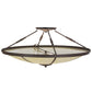 Meyda Lighting Commerce 45" 4-Light LED Cafe Noir Semi-flush Mount Ceiling Light With Beige Botticino Idalight Shade Glass