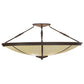 Meyda Lighting Commerce 45" 4-Light LED Cafe Noir Semi-flush Mount Ceiling Light With Beige Botticino Idalight Shade Glass
