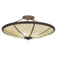 Meyda Lighting Commerce 45" 4-Light LED Cafe Noir Semi-flush Mount Ceiling Light With Beige Botticino Idalight Shade Glass