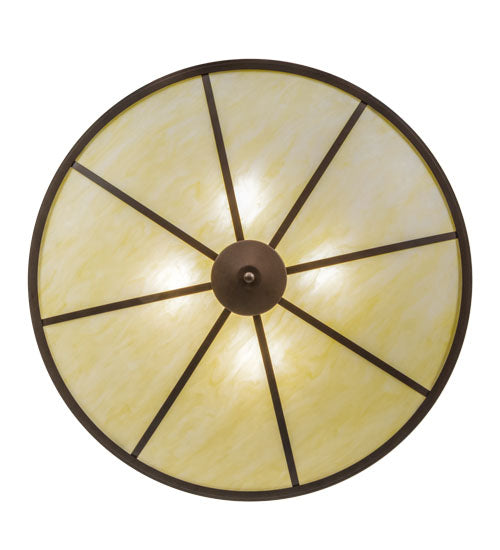 Meyda Lighting Commerce 45" 4-Light LED Cafe Noir Semi-flush Mount Ceiling Light With Beige Botticino Idalight Shade Glass