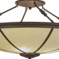 Meyda Lighting Commerce 45" 4-Light LED Cafe Noir Semi-flush Mount Ceiling Light With Beige Botticino Idalight Shade Glass