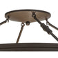 Meyda Lighting Commerce 45" 4-Light LED Cafe Noir Semi-flush Mount Ceiling Light With Beige Botticino Idalight Shade Glass