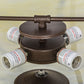 Meyda Lighting Commerce 45" 4-Light LED Cafe Noir Semi-flush Mount Ceiling Light With Beige Botticino Idalight Shade Glass