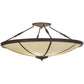 Meyda Lighting Commerce 45" 4-Light LED Cafe Noir Semi-flush Mount Ceiling Light With Beige Botticino Idalight Shade Glass