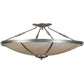 Meyda Lighting Commerce 45" 4-Light Nickel Semi-flush Mount Ceiling Light With Whitestone Idalight Shade Glass