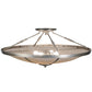 Meyda Lighting Commerce 45" 4-Light Nickel Semi-flush Mount Ceiling Light With Whitestone Idalight Shade Glass