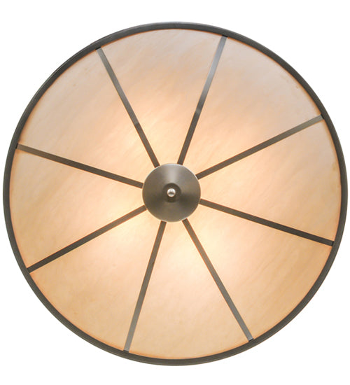 Meyda Lighting Commerce 45" 4-Light Nickel Semi-flush Mount Ceiling Light With Whitestone Idalight Shade Glass