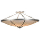 Meyda Lighting Commerce 45" 4-Light Nickel Semi-flush Mount Ceiling Light With Whitestone Idalight Shade Glass