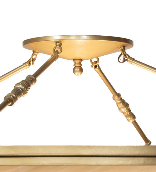 Meyda Lighting Commerce 45" 8-Light Gold Metallic Semi-flush Mount Light With Beige Sahara Taupe Idalight Shade