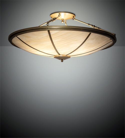Meyda Lighting Commerce 45" 8-Light Gold Metallic Semi-flush Mount Light With Beige Sahara Taupe Idalight Shade