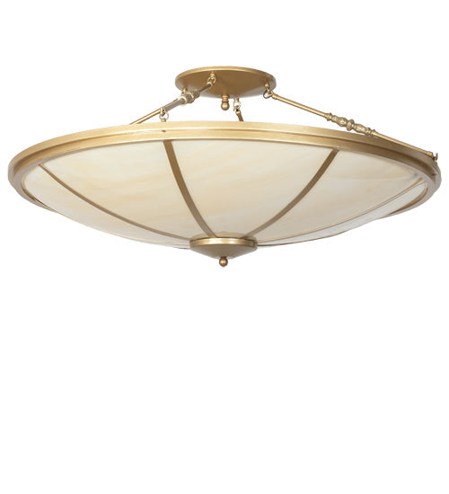 Meyda Lighting Commerce 45" 8-Light Gold Metallic Semi-flush Mount Light With Beige Sahara Taupe Idalight Shade