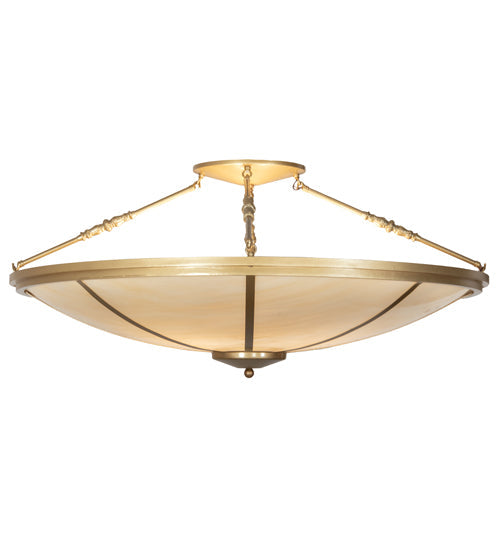 Meyda Lighting Commerce 45" 8-Light Gold Metallic Semi-flush Mount Light With Beige Sahara Taupe Idalight Shade