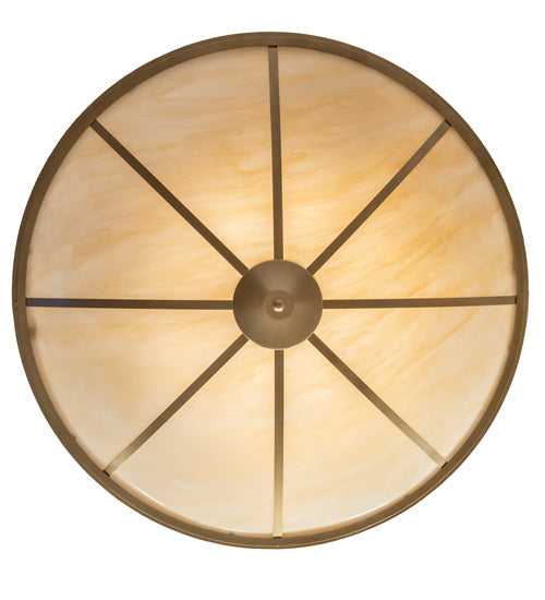 Meyda Lighting Commerce 45" 8-Light Gold Metallic Semi-flush Mount Light With Beige Sahara Taupe Idalight Shade