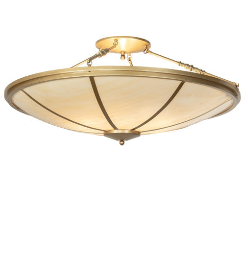 Meyda Lighting Commerce 45" 8-Light Gold Metallic Semi-flush Mount Light With Beige Sahara Taupe Idalight Shade