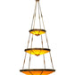 Meyda Lighting Commerce 47" 17-Light 3-Tier Antique Copper Pendant Light With Amber Quartz Idalight Shade Glass
