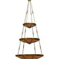 Meyda Lighting Commerce 47" 17-Light 3-Tier Antique Copper Pendant Light With Amber Quartz Idalight Shade Glass