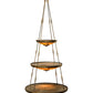 Meyda Lighting Commerce 47" 17-Light 3-Tier Antique Copper Pendant Light With Amber Quartz Idalight Shade Glass