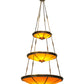 Meyda Lighting Commerce 47" 17-Light 3-Tier Antique Copper Pendant Light With Amber Quartz Idalight Shade Glass