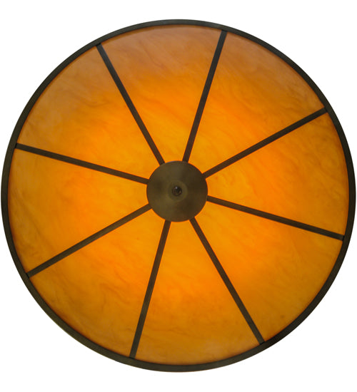 Meyda Lighting Commerce 47" 17-Light 3-Tier Antique Copper Pendant Light With Amber Quartz Idalight Shade Glass