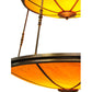 Meyda Lighting Commerce 47" 17-Light 3-Tier Antique Copper Pendant Light With Amber Quartz Idalight Shade Glass
