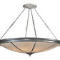 Meyda Lighting Commerce 47" 8-Light Nickel Semi-flush Mount Ceiling Light With Fleshtone Idalight Shade Glass