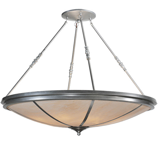 Meyda Lighting Commerce 47" 8-Light Nickel Semi-flush Mount Ceiling Light With Fleshtone Idalight Shade Glass