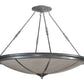 Meyda Lighting Commerce 47" 8-Light Nickel Semi-flush Mount Ceiling Light With Fleshtone Idalight Shade Glass