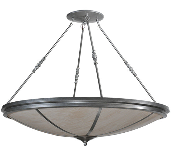 Meyda Lighting Commerce 47" 8-Light Nickel Semi-flush Mount Ceiling Light With Fleshtone Idalight Shade Glass