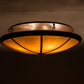 Meyda Lighting Commerce 48" 8-Light Cafe Noir Flush Mount Light With Beige Botticino Idalight Shade Glass
