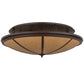 Meyda Lighting Commerce 48" 8-Light Cafe Noir Flush Mount Light With Beige Botticino Idalight Shade Glass