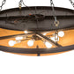 Meyda Lighting Commerce 48" 8-Light Cafe Noir Flush Mount Light With Beige Botticino Idalight Shade Glass
