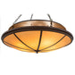 Meyda Lighting Commerce 48" 8-Light Cafe Noir Flush Mount Light With Beige Botticino Idalight Shade Glass