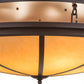 Meyda Lighting Commerce 48" 8-Light Cafe Noir Flush Mount Light With Beige Botticino Idalight Shade Glass