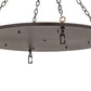 Meyda Lighting Commerce 48" 8-Light Cafe Noir Flush Mount Light With Beige Botticino Idalight Shade Glass