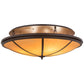Meyda Lighting Commerce 48" 8-Light Cafe Noir Flush Mount Light With Beige Botticino Idalight Shade Glass