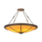Meyda Lighting Commerce 48" 8-Light Cafe Noir Inverted Pendant Light With Amber Quartz Idalight Shade Glass