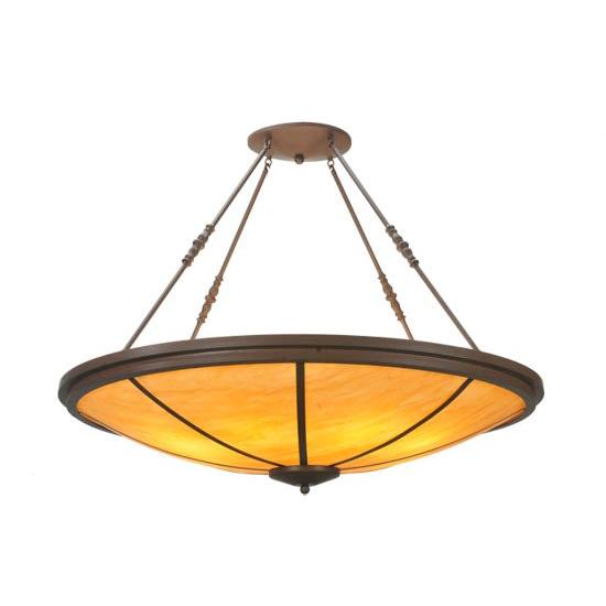 Meyda Lighting Commerce 48" 8-Light Cafe Noir Inverted Pendant Light With Amber Quartz Idalight Shade Glass