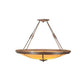 Meyda Lighting Commerce 48" 8-Light Cafe Noir Inverted Pendant Light With Amber Quartz Idalight Shade Glass