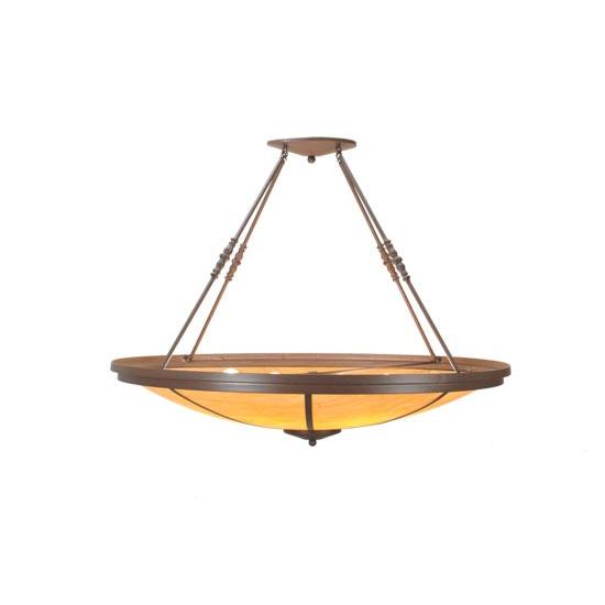 Meyda Lighting Commerce 48" 8-Light Cafe Noir Inverted Pendant Light With Amber Quartz Idalight Shade Glass