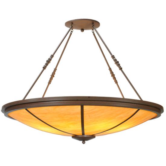Meyda Lighting Commerce 48" 8-Light Cafe Noir Inverted Pendant Light With Amber Quartz Idalight Shade Glass