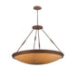 Meyda Lighting Commerce 48" 8-Light Cafe Noir Inverted Pendant Light With Amber Quartz Shade