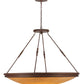 Meyda Lighting Commerce 48" 8-Light Cafe Noir Inverted Pendant Light With Amber Quartz Shade