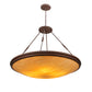 Meyda Lighting Commerce 48" 8-Light Cafe Noir Inverted Pendant Light With Amber Quartz Shade