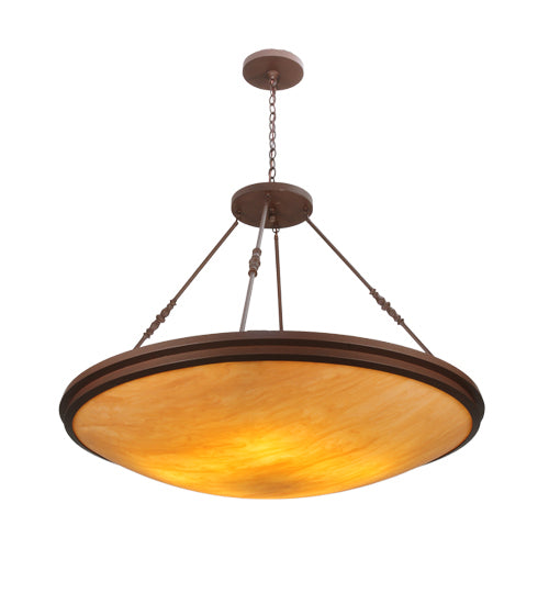 Meyda Lighting Commerce 48" 8-Light Cafe Noir Inverted Pendant Light With Amber Quartz Shade