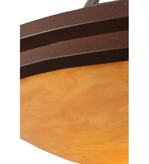 Meyda Lighting Commerce 48" 8-Light Cafe Noir Inverted Pendant Light With Amber Quartz Shade